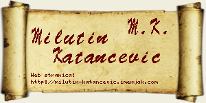 Milutin Katančević vizit kartica